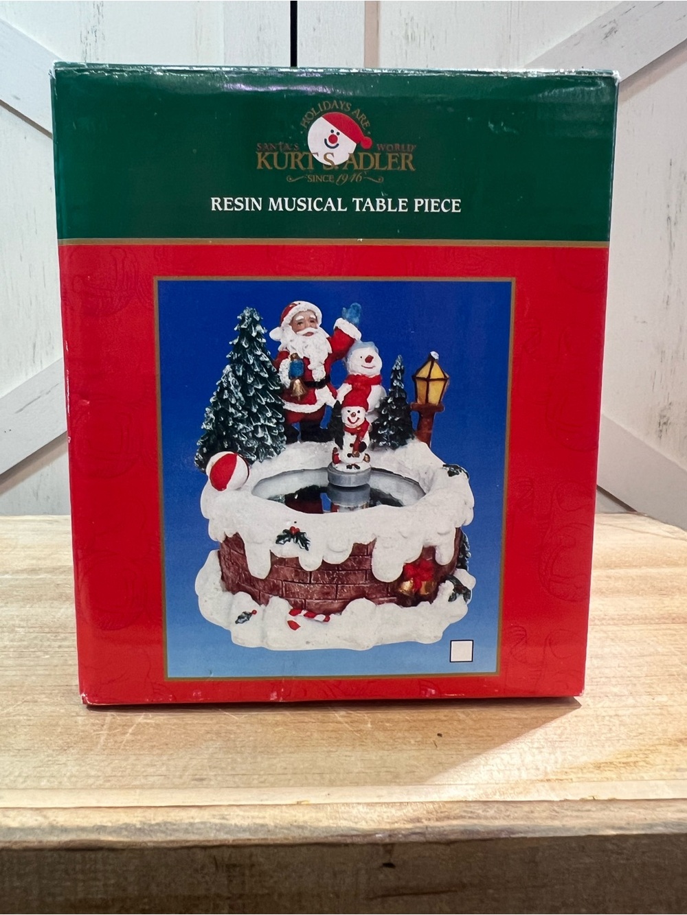 Vintage Kurt S. Adler Christmas Music Box Animated Skating Snowman, NEW